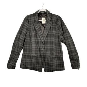 Torrid Studio Double Knit Boyfriend Blazer‎ Jacket Women's 2X 18/20 Plaid Design